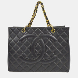 Chanel: Чёрная сумка-шоппер 