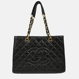 Chanel: Чёрная сумка-шоппер 