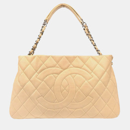 Chanel: Бежевая сумка-шоппер 
