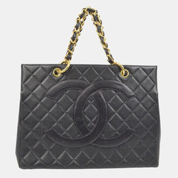 Chanel: Чёрная сумка-шоппер 