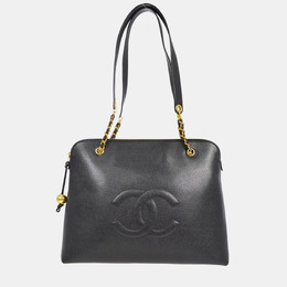 Chanel: Чёрная сумка-шоппер 