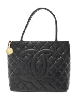 CHANEL Pre-Owned: Чёрная сумка-шоппер 