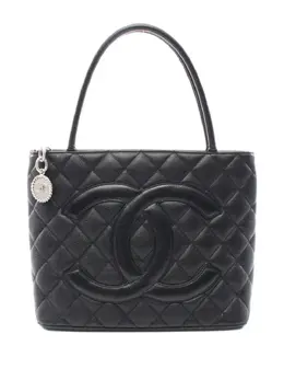 CHANEL Pre-Owned: Чёрная сумка-шоппер 