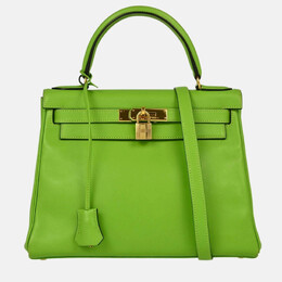 Hermes: Зелёная сумка  Kelly 28
