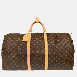 Louis Vuitton: Коричневая сумка  Keepall