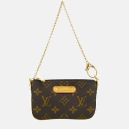Louis Vuitton: Коричневая сумка  Pochette Milla PM