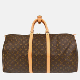 Louis Vuitton: Коричневая сумка  Keepall