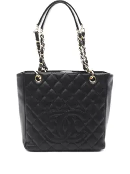 CHANEL Pre-Owned: Чёрная сумка-шоппер 