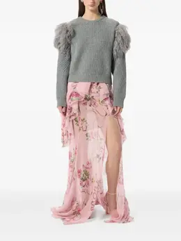 Blumarine: Юбка с растительным принтом 
