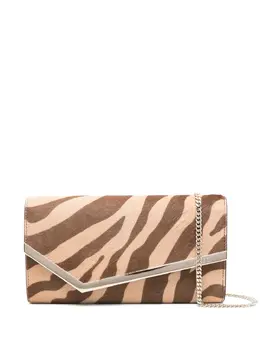 Jimmy Choo: Клатч  Emmie с принтом зебры