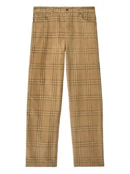 Burberry: Бежевые брюки 