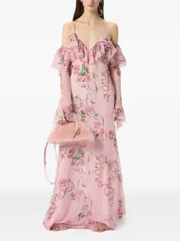 Blumarine: Платье с растительным принтом 