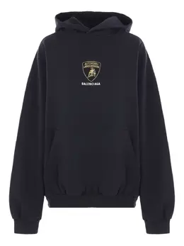 Balenciaga: Чёрная толстовка 