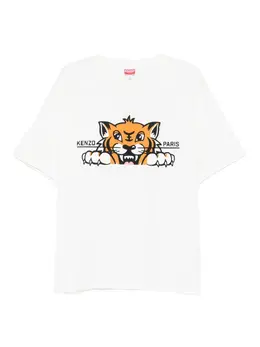 Kenzo: Хлопковая футболка  Tiger