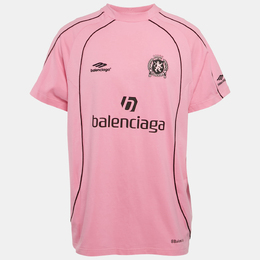 Balenciaga: Розовая футболка  Soccer