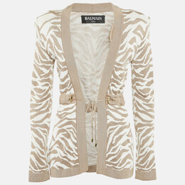 Balmain: Бежевый кардиган 