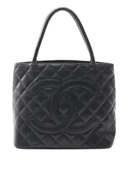 CHANEL Pre-Owned: Чёрная сумка-шоппер 