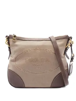 Prada Pre-Owned: Бежевая сумка через плечо 