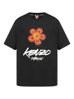 Kenzo: Футболка с цветочным принтом 