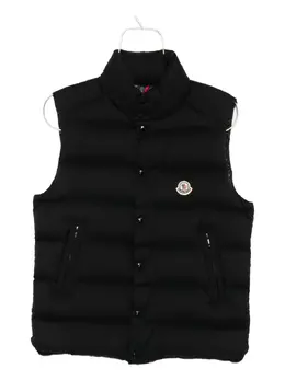 Moncler: Чёрный жилет  Tibb