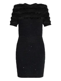 Balmain: Платье с коротким рукавом 