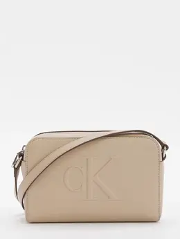Calvin Klein Jeans: Бежевая сумка 