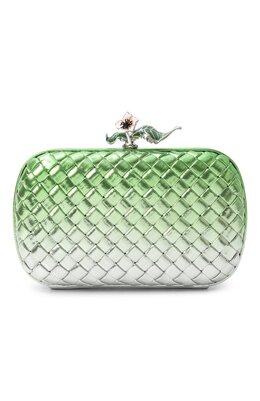Bottega Veneta: Зелёный клатч 