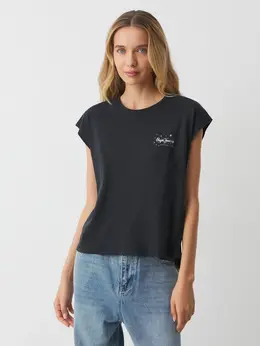 Pepe Jeans: Чёрная футболка 