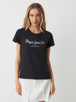 Pepe Jeans: Чёрная футболка 