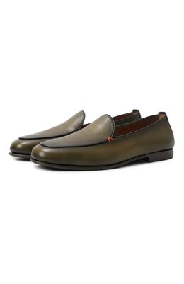 Santoni: Туфли цвета хаки 