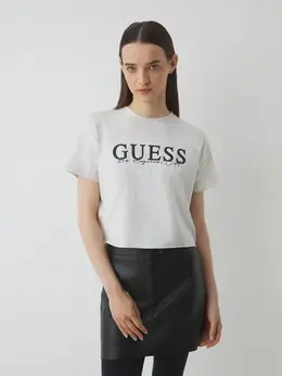 Guess: Белая футболка 