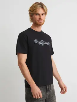 Pepe Jeans: Чёрная футболка 