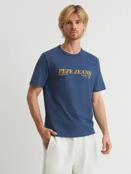 Pepe Jeans: Синяя футболка 