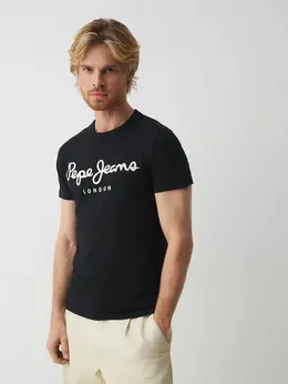 Pepe Jeans: Чёрная футболка 