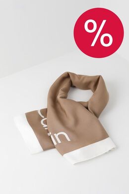 Calvin Klein: Бежевый шарф 