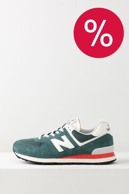 NEW BALANCE: Зелёные кроссовки  574