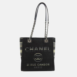 Chanel: Чёрная сумка-шоппер 
