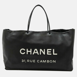 Chanel: Чёрная сумка-шоппер 