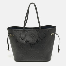 Louis Vuitton: Чёрная сумка  Neverfull MM