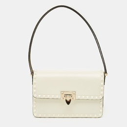 Valentino: Белая сумка  Rockstud