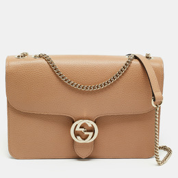 Gucci: Бежевая сумка  Interlocking G
