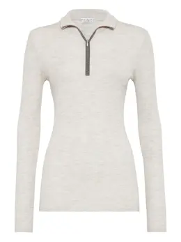 Brunello Cucinelli: Белый свитер  Monili