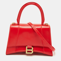 Balenciaga: Красная сумка на руку  Hourglass