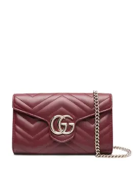 Gucci: Тёмный клатч  GG Marmont