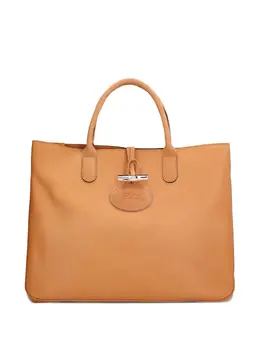Longchamp: Светлая сумка-шоппер  Roseau