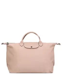 Longchamp: Светлая сумка-шоппер  Le Pliage