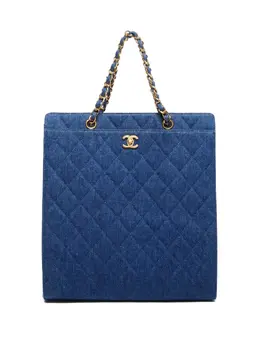 CHANEL Pre-Owned: Голубая сумка-шоппер 