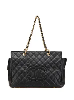 CHANEL Pre-Owned: Чёрная сумка-шоппер 