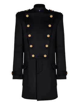 Balmain: Чёрное пальто 