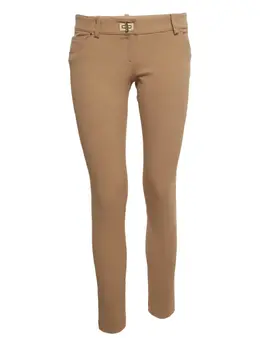 Elisabetta Franchi: Бежевые брюки 